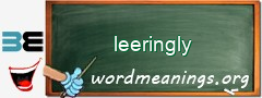 WordMeaning blackboard for leeringly